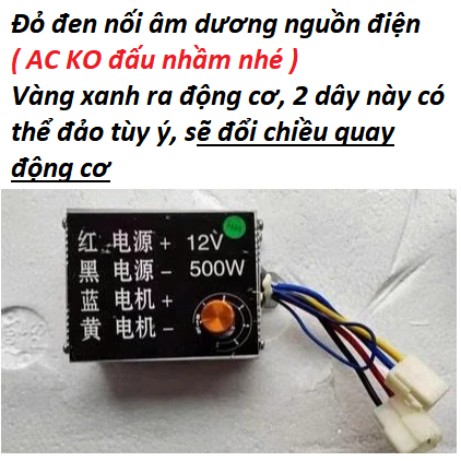 IC , điều tốc chổi than 12v 500w loại có núm vặn, chiết áp điều chỉnh