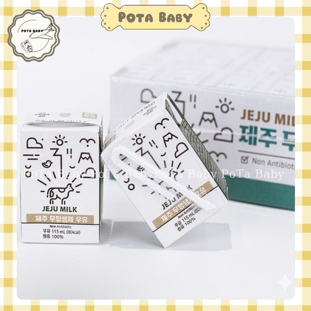 [HÀNG AIR Tháng 12] Sữa tươi không kháng sinh Jeju milk 115ml canxi cao Hàn Quốc