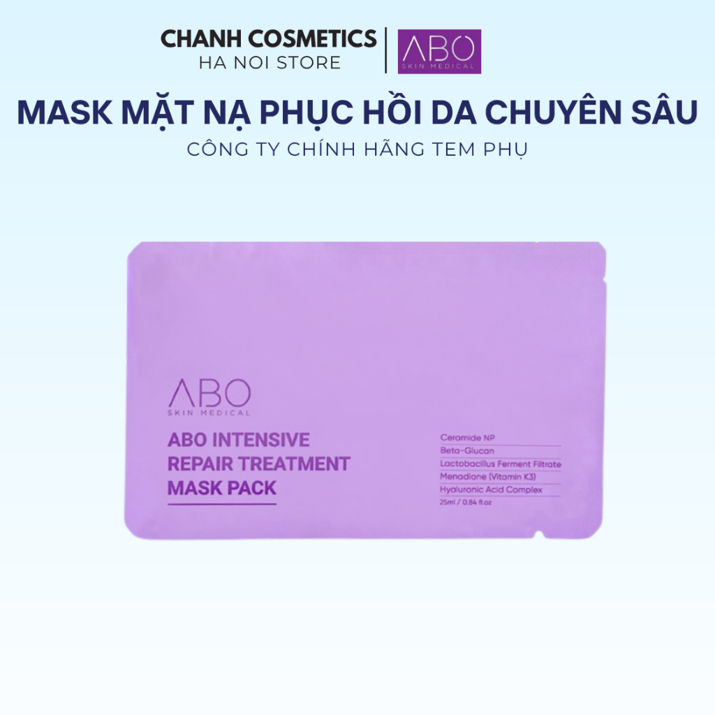 [LẺ 1 MASK] Mặt nạ cấp ẩm phục hồi ABO B5 HA Intensive Repair Mask phù hợp cho mọi loại da CHANH COS