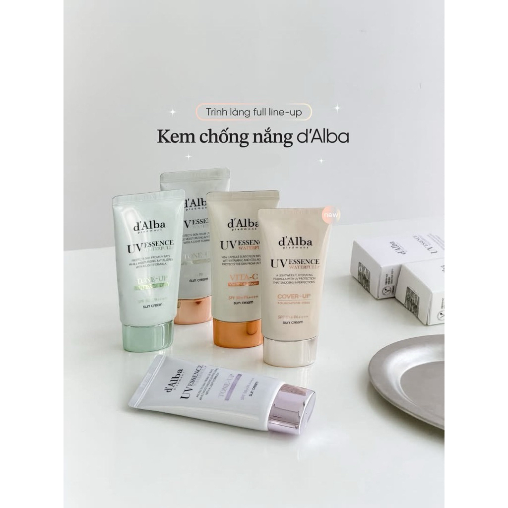 [Dalba] Kem chống nắng D.a.l.b.a nâng tone / các màu / hồng/ tím, xanh lá/ cover up