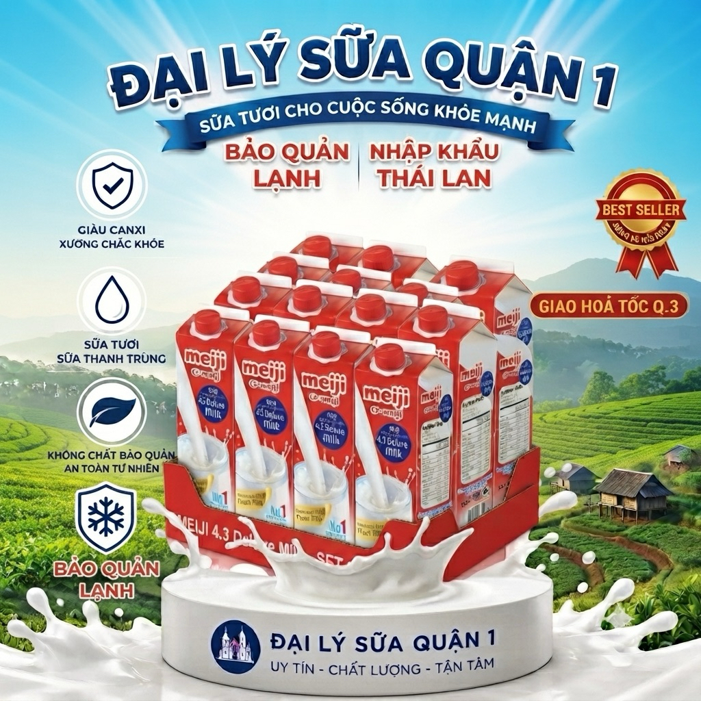 12 Hộp - sữa tươi thanh trùng Meiji đỏ (12 hộp)