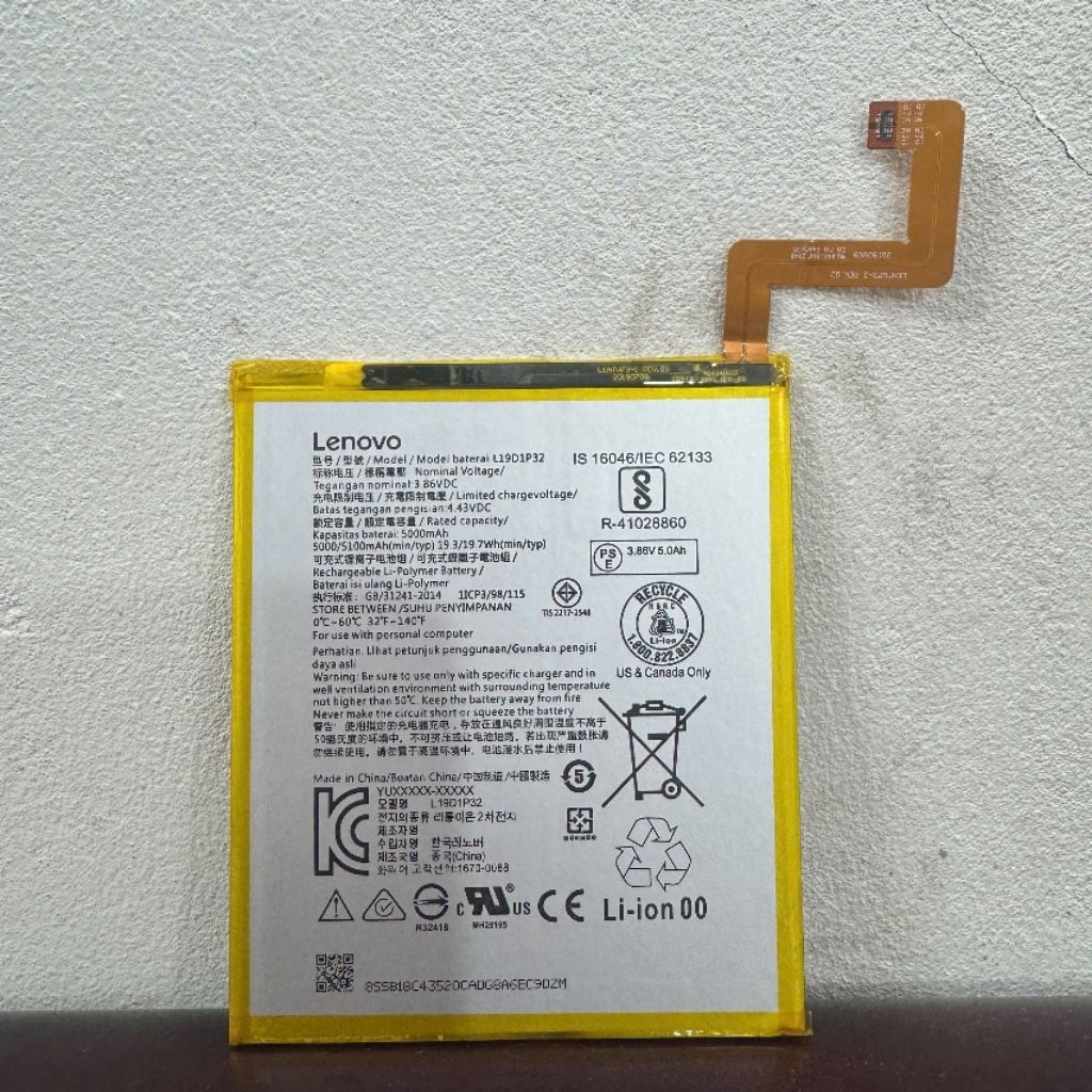 Pin Lenovo M10 Plus, Lenovo Tab M10, X605, X606, L19D1P32 zin - 5000, 5100mAh