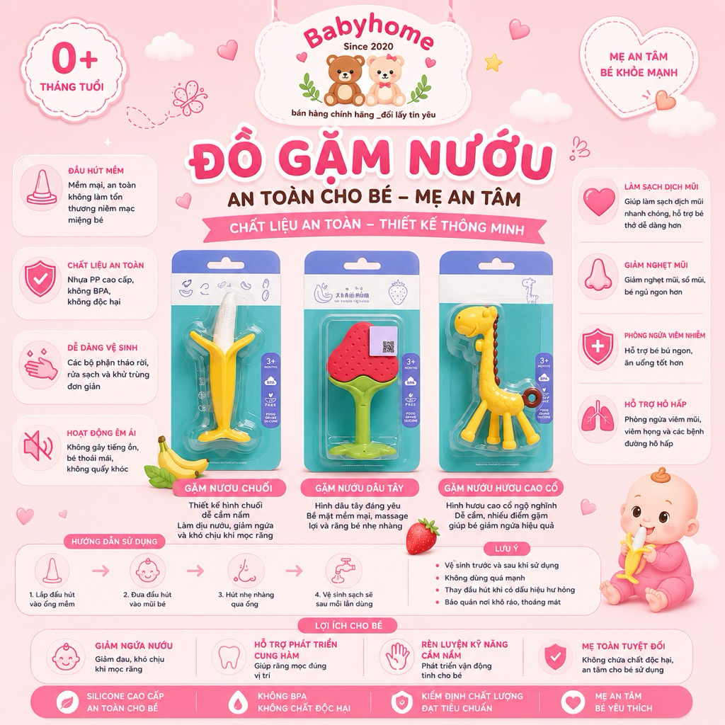 Gặm Nướu An Toàn Cho Bé Từ 3 Tháng - 18 Tháng babyhome