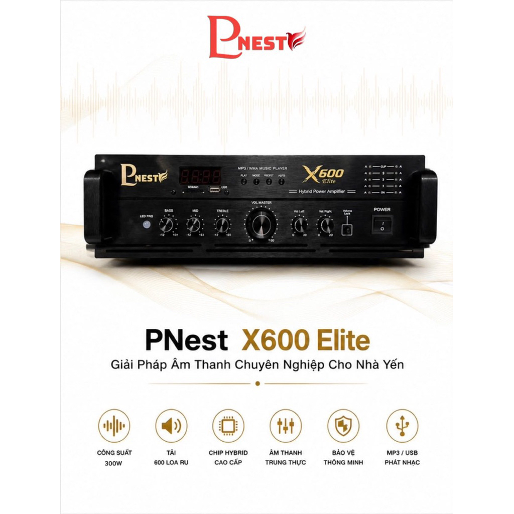 Amply pnest x600 cao cấp chạy 600-800 loa