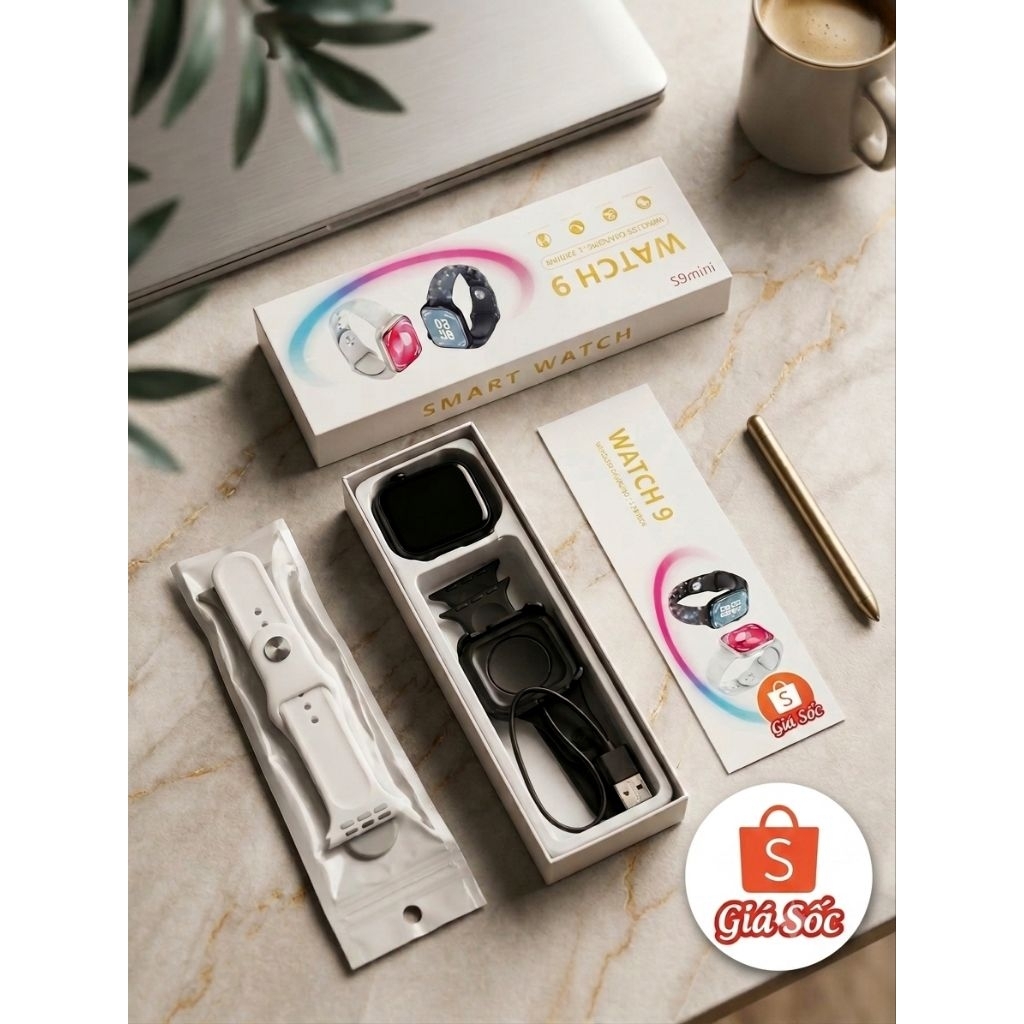 Đồng hồ thông minh S9 Mini Series 9 - Full màn hình cảm ứng, Nghe gọi Bluetooth, Thông báo Zalo, Thi