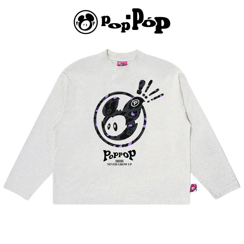 Áo longtee, áo thun dày tay poppop mascot chất vải cotton 270gms form rộng - MC HOUSE