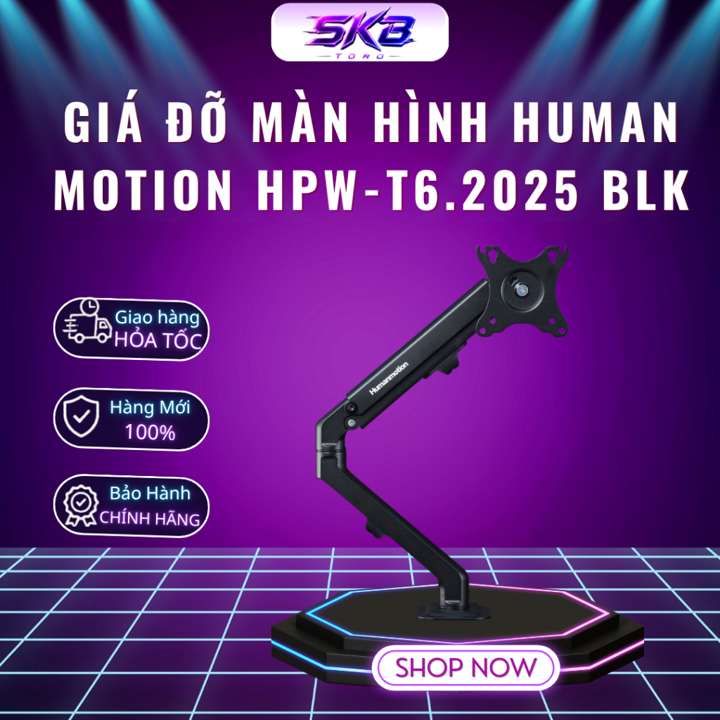 Giá đỡ màn hình Human Motion HPW-T6.2025 BLK - Bảo hành 12 tháng