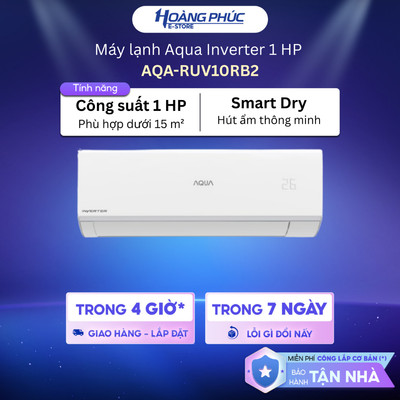 [Phí Lắp đặt 0Đ HCM] Máy Lạnh AQUA Inverter 1 HP AQA-RUV10RB2