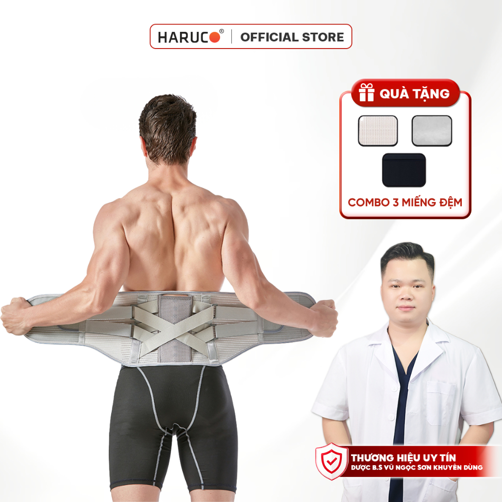 Đai Lưng Cột Sống Haruco Hỗ Trợ Điều Trị Thoái Hóa Cột Sống, Thoát Vị Đĩa Đệm…
