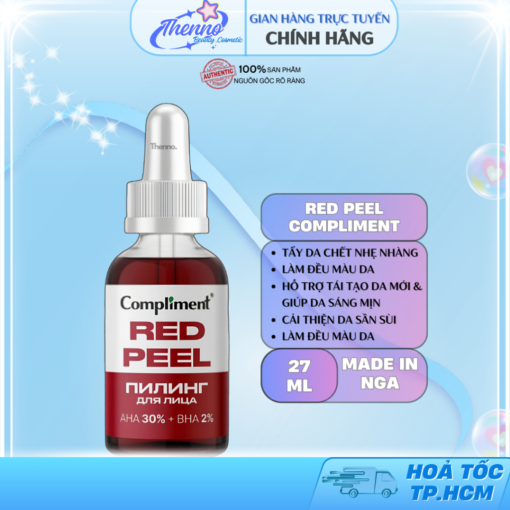 Serum Red Peel Compliment AHA 30% + BHA 2% Cải Thiện Làn Da, Se Khít Chân Lông 27ml