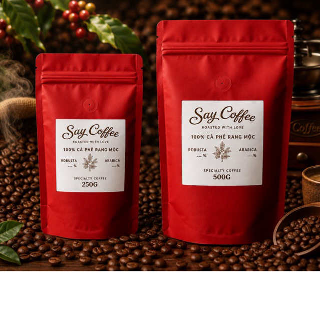 Say Coffee Arabica Catimor  Cà Phê Rang Mộc Arabica Đà Lạt Pha Phin & Espresso 500gr