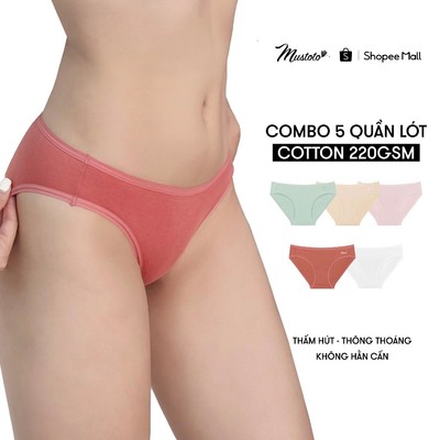 Combo 5 Quần Lót Nữ Cotton Mustoto Lưng Thấp Thoải Mái Thoáng Mát (MQ29)