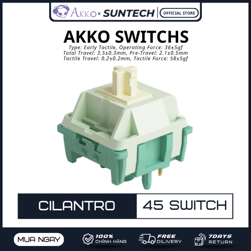 Switch AKKO Cilantro (45 Cái) | Early Tactile, Lực nhấn nhẹ, Phản hồi khấc sớm, Chính xác, Nhạy bén