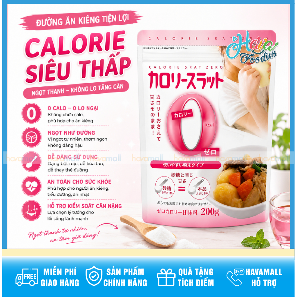 Đường Ăn Kiêng Calorie Srat Zero 0 kcal 200g – Japanese Zero Calorie Sweetener