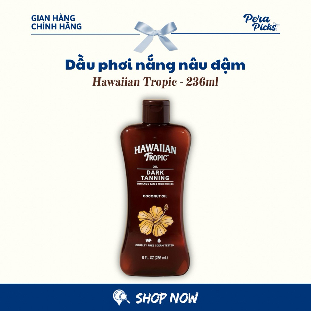 [Hàng Mỹ] Dầu phơi nắng nâu đậm Hawaiian tropic dark tanning oil