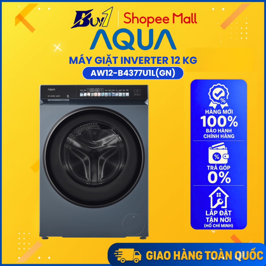 Máy giặt Aqua Inverter 12 kg AW12-B4377U1L(GN) - Hàng Chính Hãng