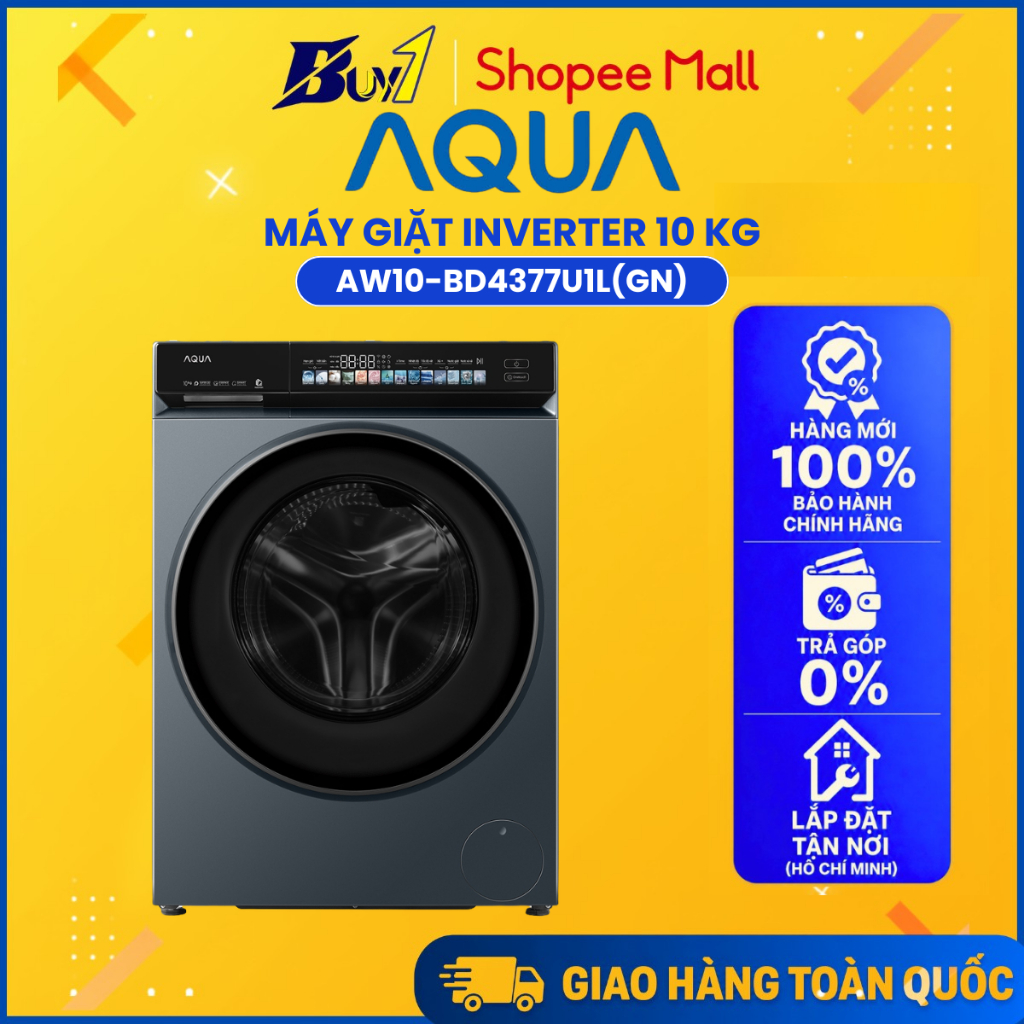 Máy giặt Aqua Inverter 10 kg AW10-B4377U1L(GN) - Hàng Chính