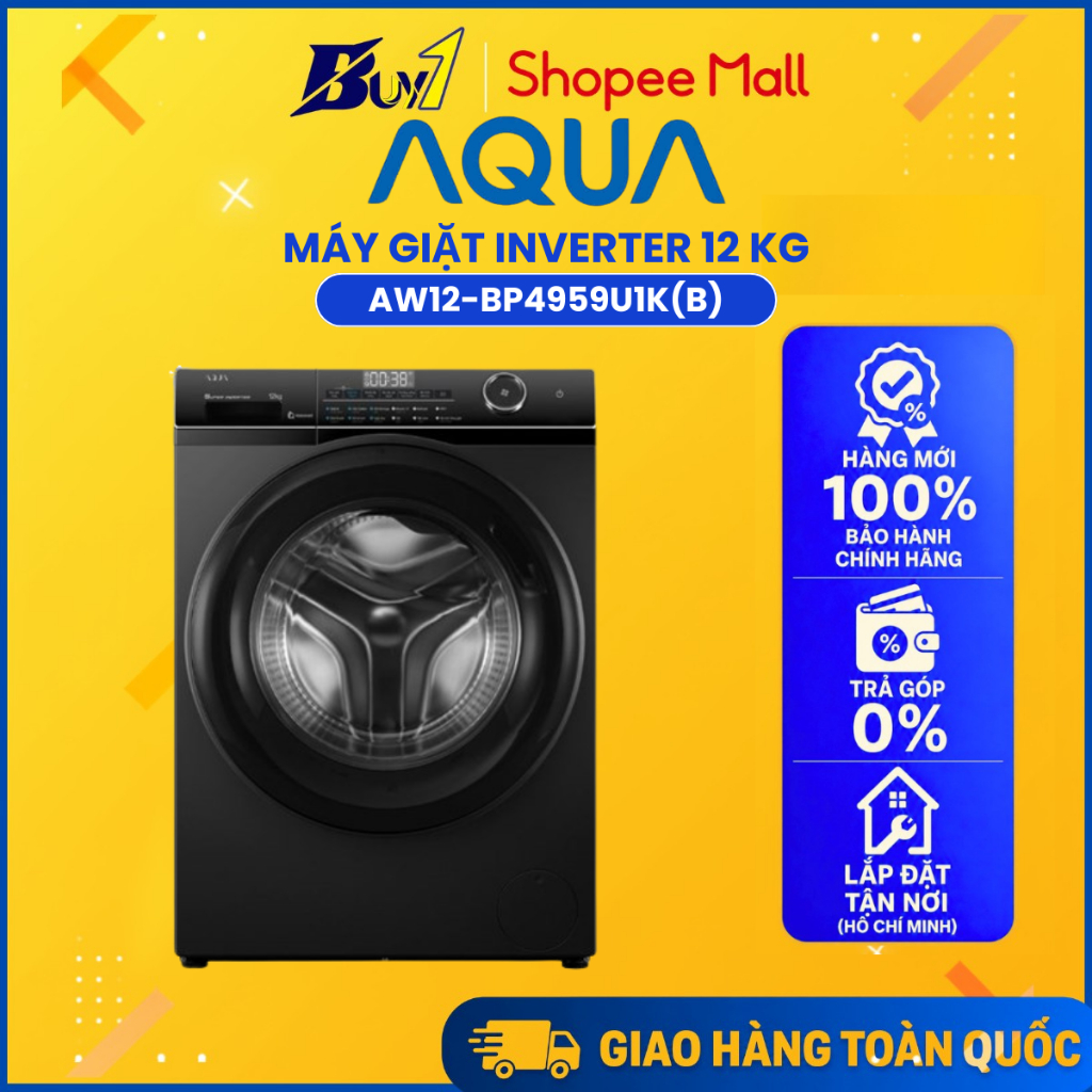 Máy giặt Aqua Inverter 12 kg AW12-BP4959U1K(B) - Hàng Chính Hãng