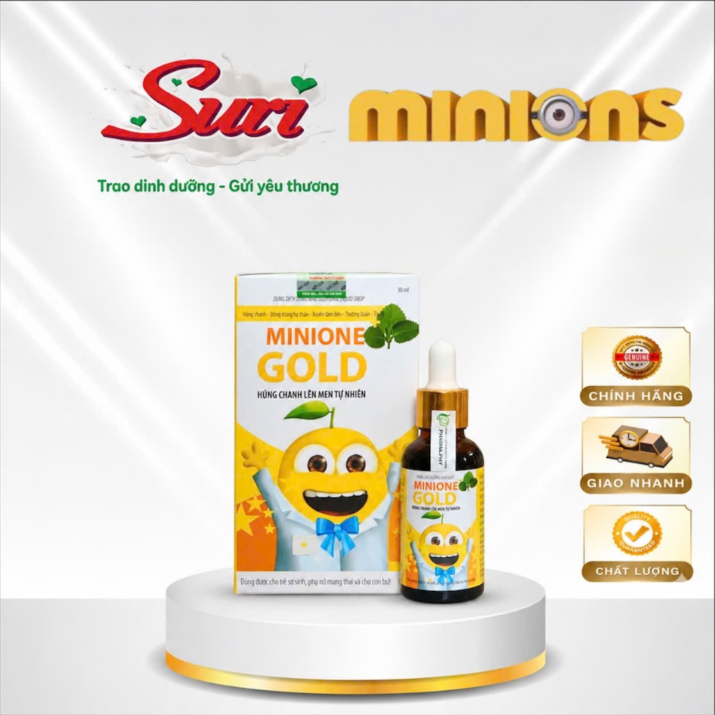 [Shop Suri] Dầu Húng Chanh Minions Gold 30ml - Dầu Húng Chanh Lên Men Chiết Xuất Tự Nhiên