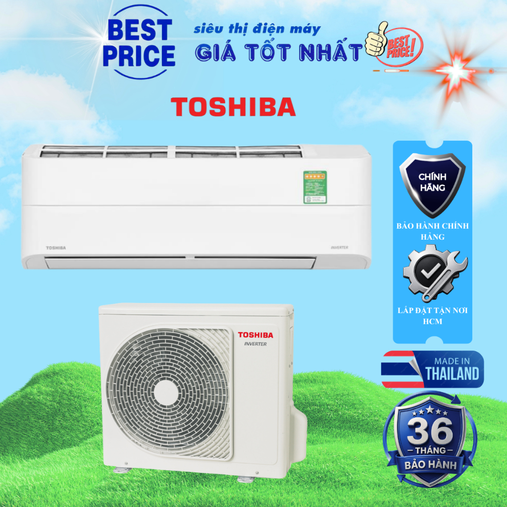 Máy Lạnh Toshiba Inverter 1.5 HP RAS-H13Z2KCVG-V - Làm Lạnh Nhanh, Tiết Kiệm Điện, Lọc Bụi Mịn PM1.0