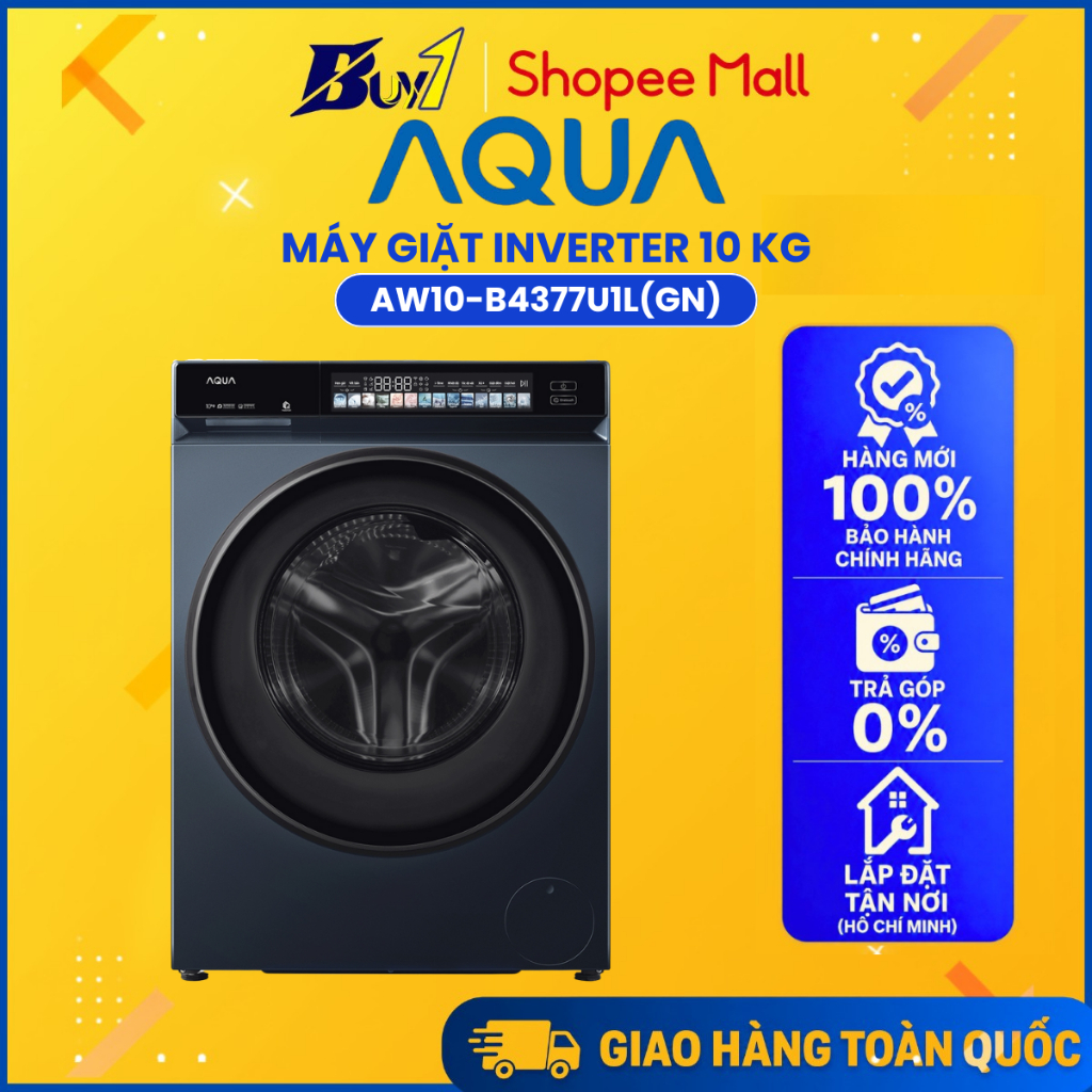Máy giặt Aqua Inverter 10 kg AW10-B4377U1L(GN) - Hàng Chính Hãng