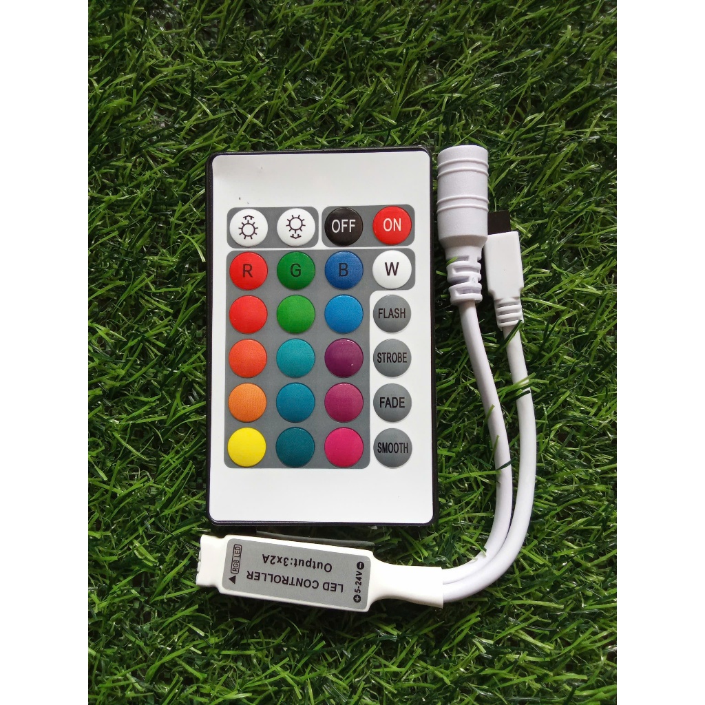 MẠCH ĐIỀU KHIỂN LED RGB 12A CÓ 2 ĐẦU DÂY DÙNG ĐƯỢC CHO 2 CUỘN LED DÂY DÁN RGB