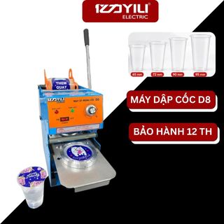 Máy Dập Cốc D8 300-500-700ml YiLi, Máy Ép Ly Nhựa Thủ Công Không Tự Cuộn Màng, Máy Dập Nắp Cốc Trà Sữa BH 12Th