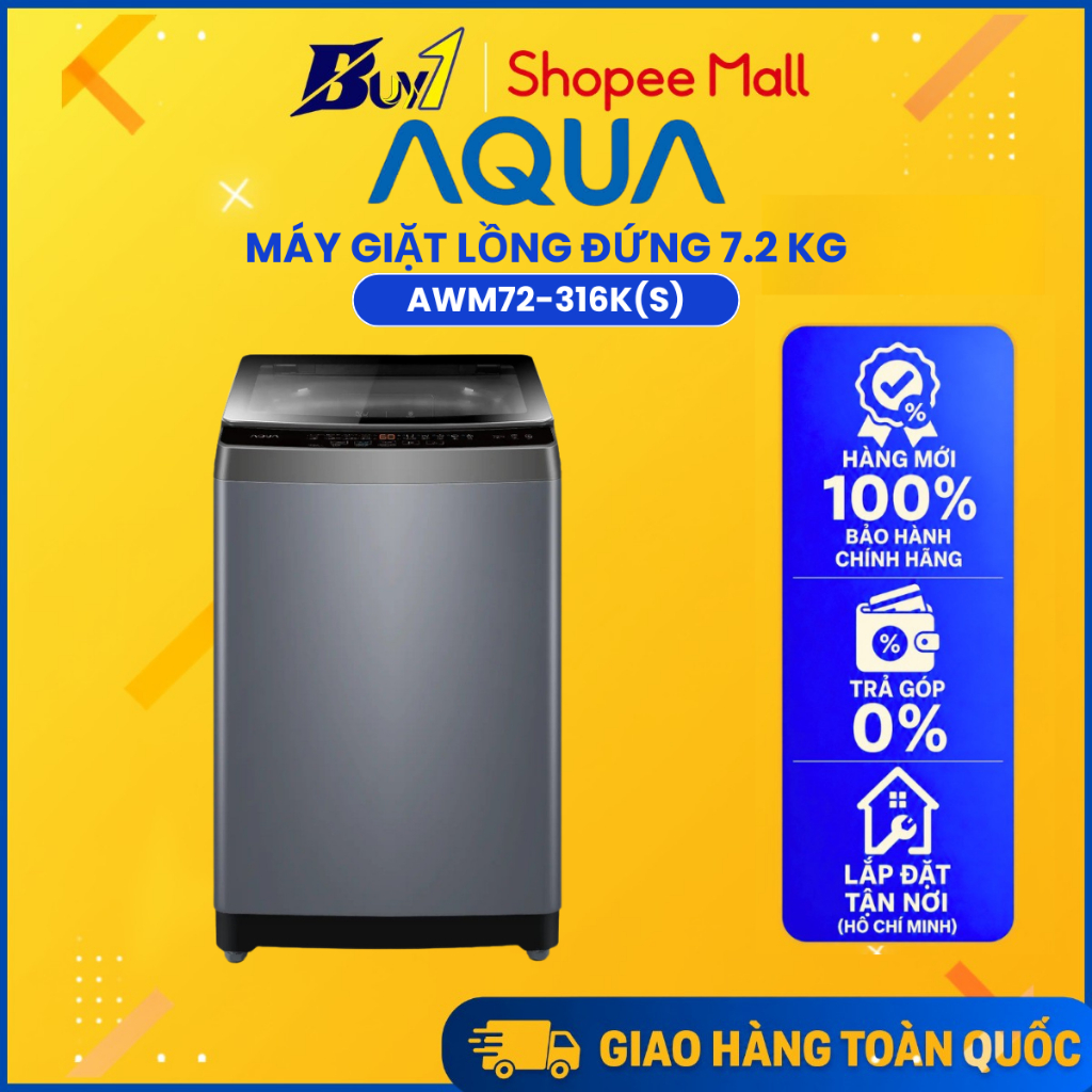 AWM72-316K(S) - Máy Giặt Lồng Đứng Aqua 7.2 kg AWM72-316K(S) - Bảo Hành Chính Hãng