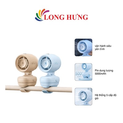Quạt mini tích điện cầm tay Jisulife Stroller Fan Life4 5000mAh - Hàng chính hãng