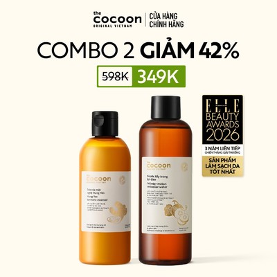 [COMBO 2 GIẢM 42%] Combo Sữa rửa mặt nghệ Hưng Yên 310ml + Nước tẩy trang bí đao Cocoon 500ml