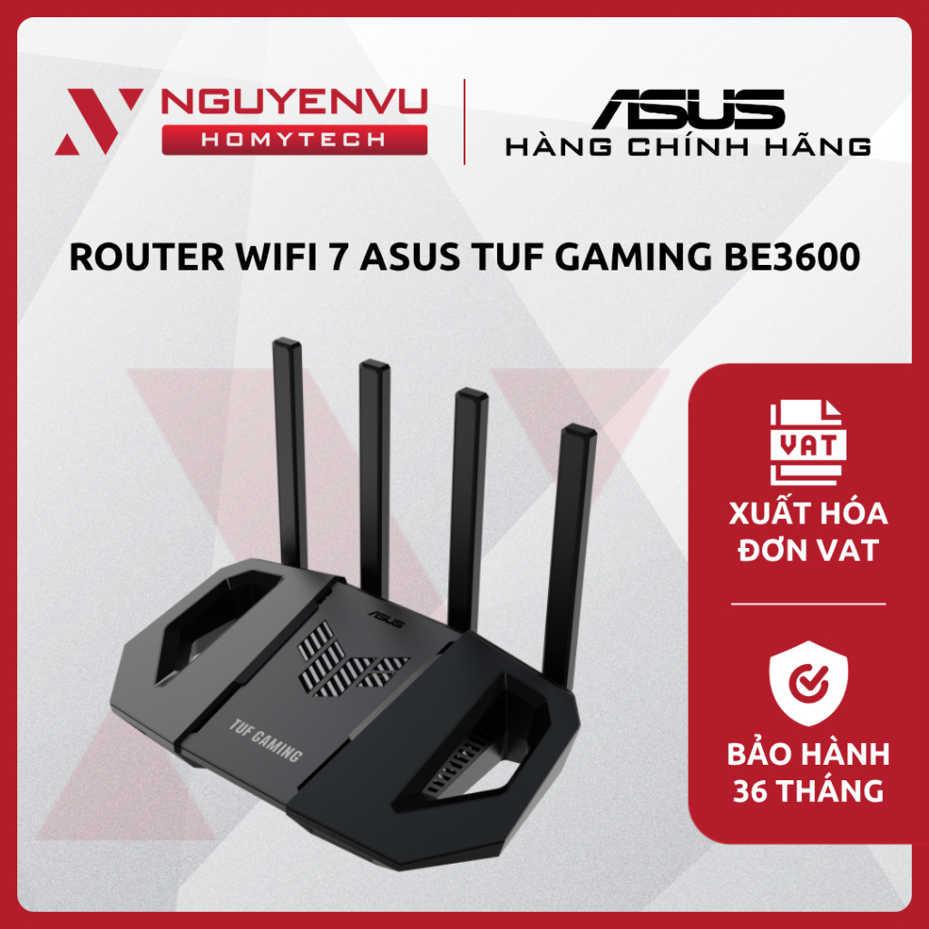 [Full VAT] Router WiFi 7 ASUS TUF Gaming BE3600 (BE3600/Cổng 2.5G/AiMesh/Chuyên Game) - CHÍNH HÃNG