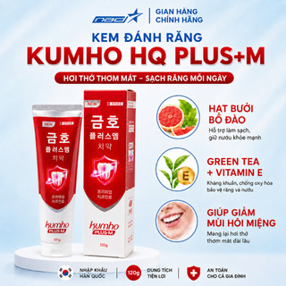 Kem Đánh Răng Kumho HQ Plus+M 120g Hàn Quốc Hỗ Trợ Giảm Mùi Hôi Miệng, Hơi Thở Thơm Mát