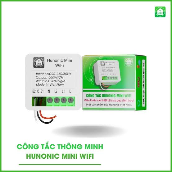 Công tắc Wifi Hunonic Mini + Modul Input DC-AC Wifi Hunonic + Công tắc Wifi Hunonic Datic Basic
