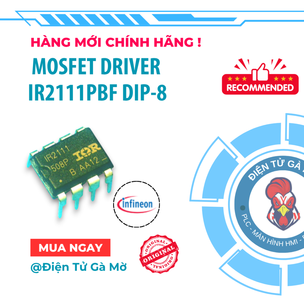 [1 CON] Mosfet Driver Cắm, IR2111PBF IR2111 DIP-8, Hàng Mới Chính Hãng