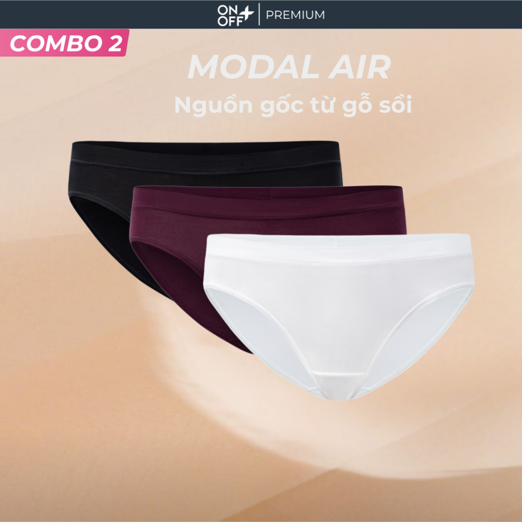 Combo 2 quần lót nữ modal air dáng bikini mềm mát kháng khuẩn tự nhiên ONOFF