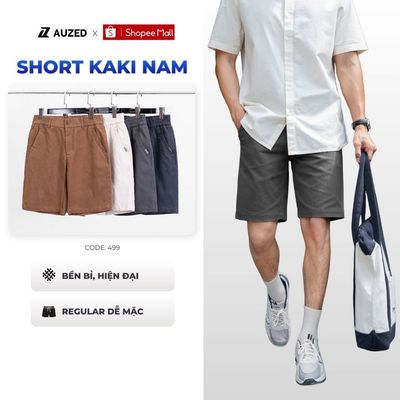 Quần Short Kaki Nam AUZED Form Regular, Quần Short Nam Cạp Chun Khỏe Khoắn 499
