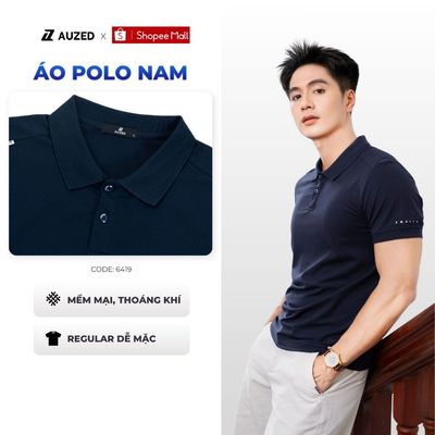 Áo Polo Nam AUZED Regular, Áo Thun Polo Cotton Co Giãn Thoáng Mát, Thiết Kế Lịch Sự Trẻ Trung 6419