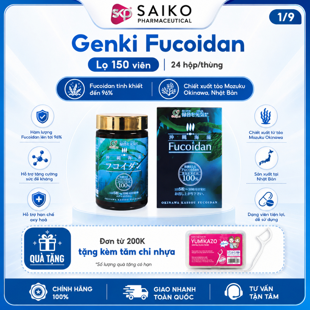 GENKI FUCOIDAN – FUCOIDAN TỪ TẢO MOZUKU OKINAWA, HỖ TRỢ TĂNG CƯỜNG SỨC KHỎE