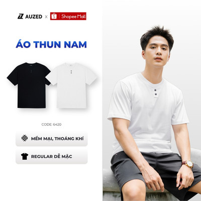 Áo Thun Nam AUZED Regular, Áo Thun Cotton Nam Trẻ Trung Co Giãn 4 Chiều, Thoáng Khí Nhanh Khô 6420