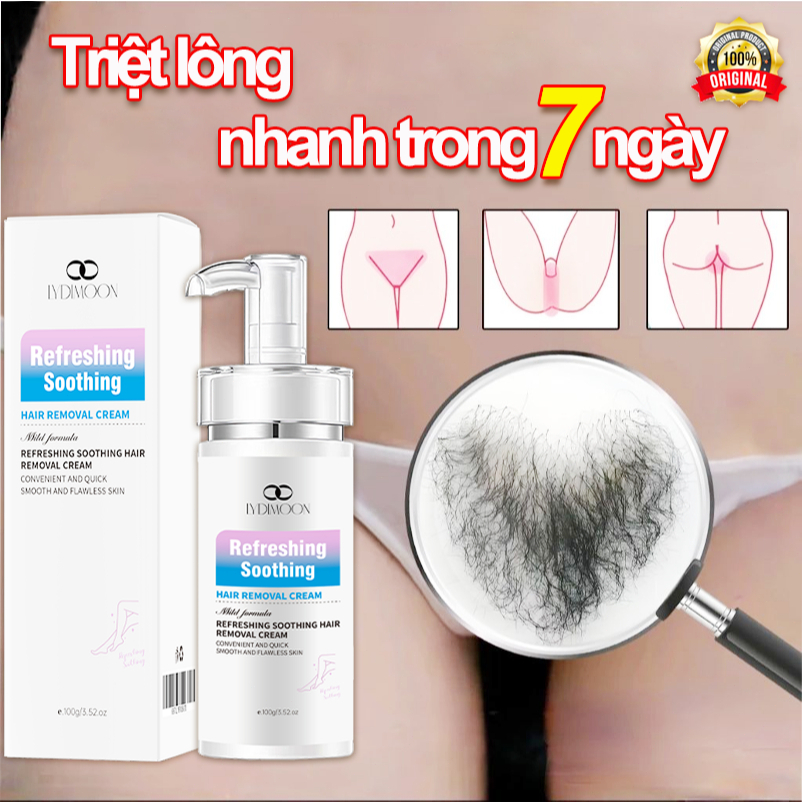Kem Tẩy Lông Vùng Kín Nách Tay Chân LYDIMOON 100g Bikini Cho Nam Nữ, Dịu Nhẹ Không Đau Rát, Dưỡng Ẩm