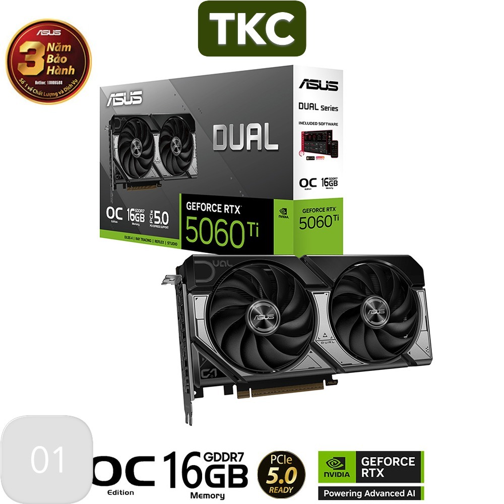 Card Màn Hình ASUS Dual RTX 5060 Ti 16GB OC New Hãng