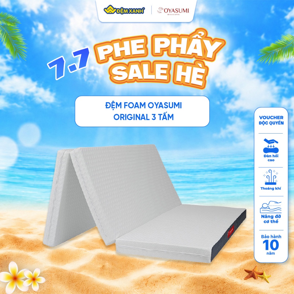 Đệm Foam Nhật Bản Oyasumi Original 3 Tấm (Tiêu Chuẩn)