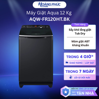 AQW-FR120HT.BK - Máy Giặt Aqua 12 Kg AQW-FR120HT.BK- Không Inverter {Ship HCM 0Đ}