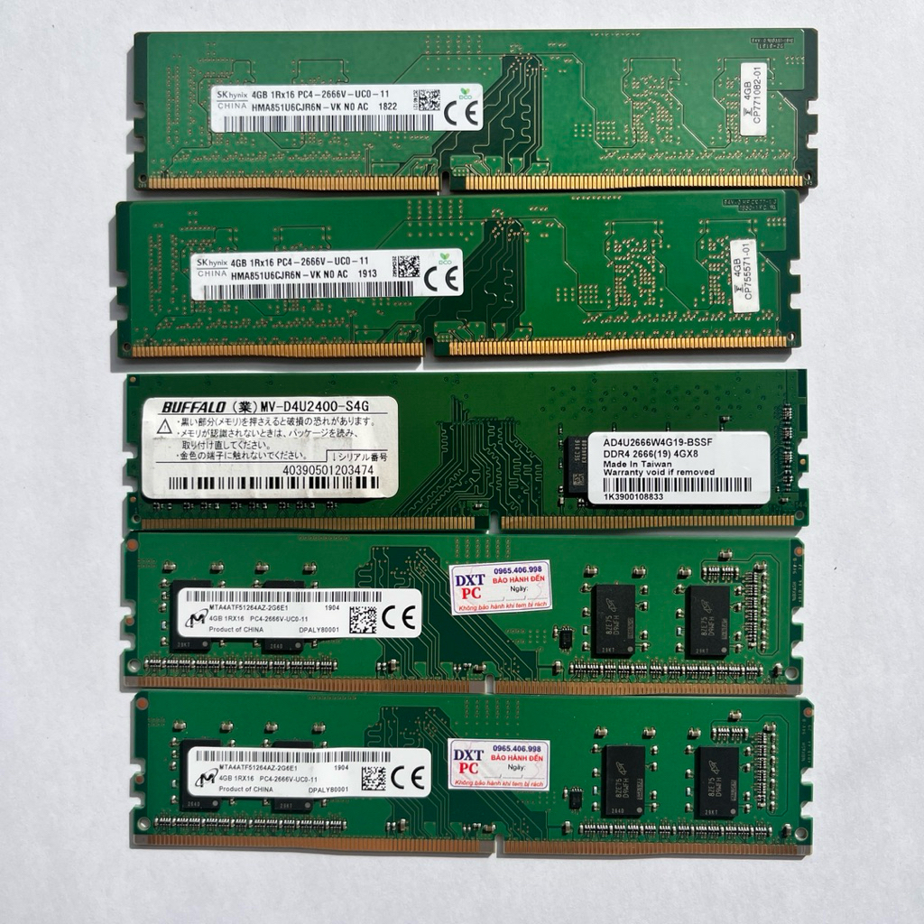 Ram PC DDR4 (PC4) 4Gb- Bus 2400MHz (19200s), Bus 2666 (21300s)