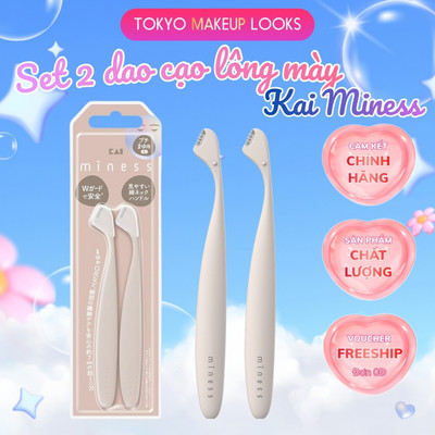 Set 2 dao cạo lông mày cao cấp KAI MINESS an toàn với lớp bảo vệ kép, dễ dàng tỉa gọn lông mày KAI GA0166