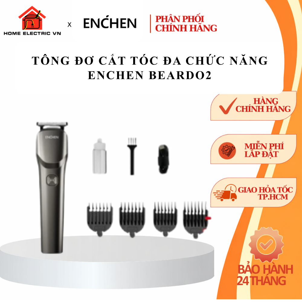 Tông đơ cắt tóc điện Enchen Beardo 2 động cơ mạnh mẽ 5500 vòng/phút