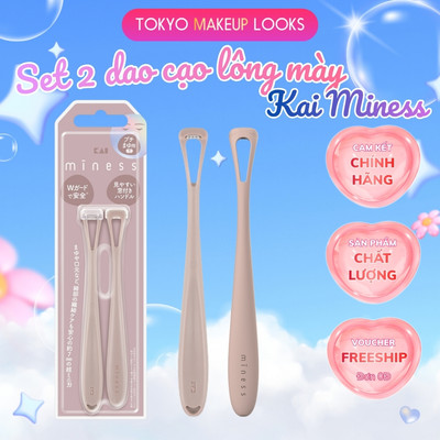 Set 2 dao cạo lông mày cao cấp KAI MINESS chữ T an toàn với lớp bảo vệ kép, dễ dàng tỉa gọn lông mày KAI GA0167