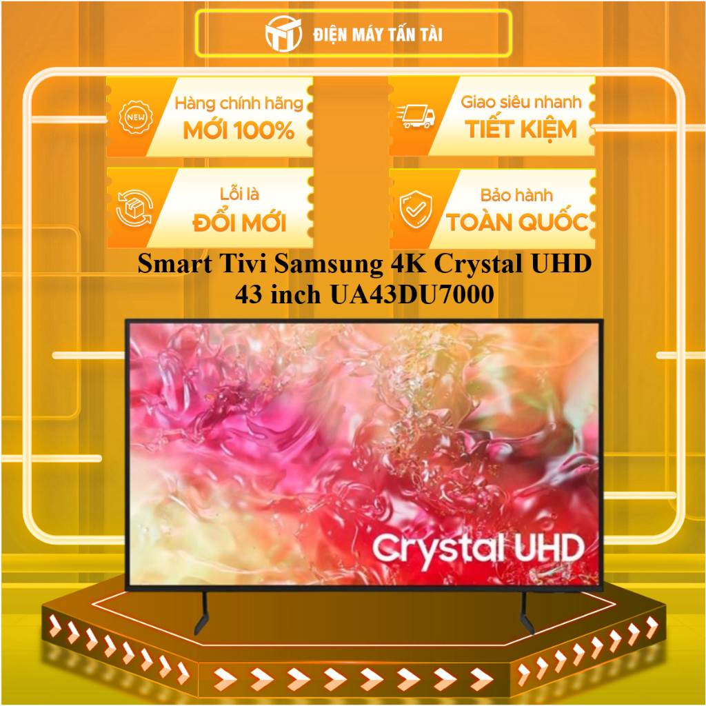 (HCM) - UA43DU7000 - Smart Tivi Samsung 4K Crystal UHD 43 inch (KHÔNG CÓ GIỌNG NÓI)  UA43DU7000