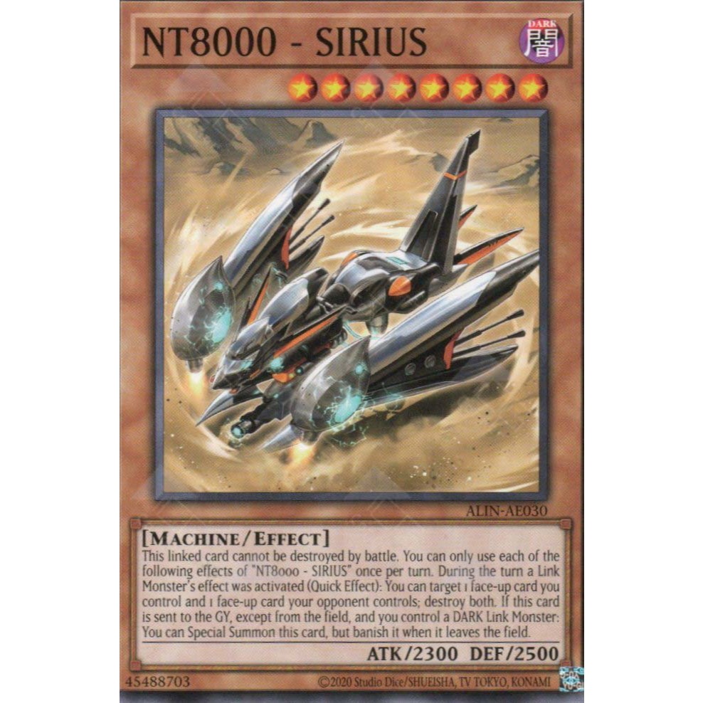 Thẻ bài Yugioh Tiếng Anh Chính Hãng Phiên Bản AE: ALIN-AE030 NT8000 - SIRIUS (N)