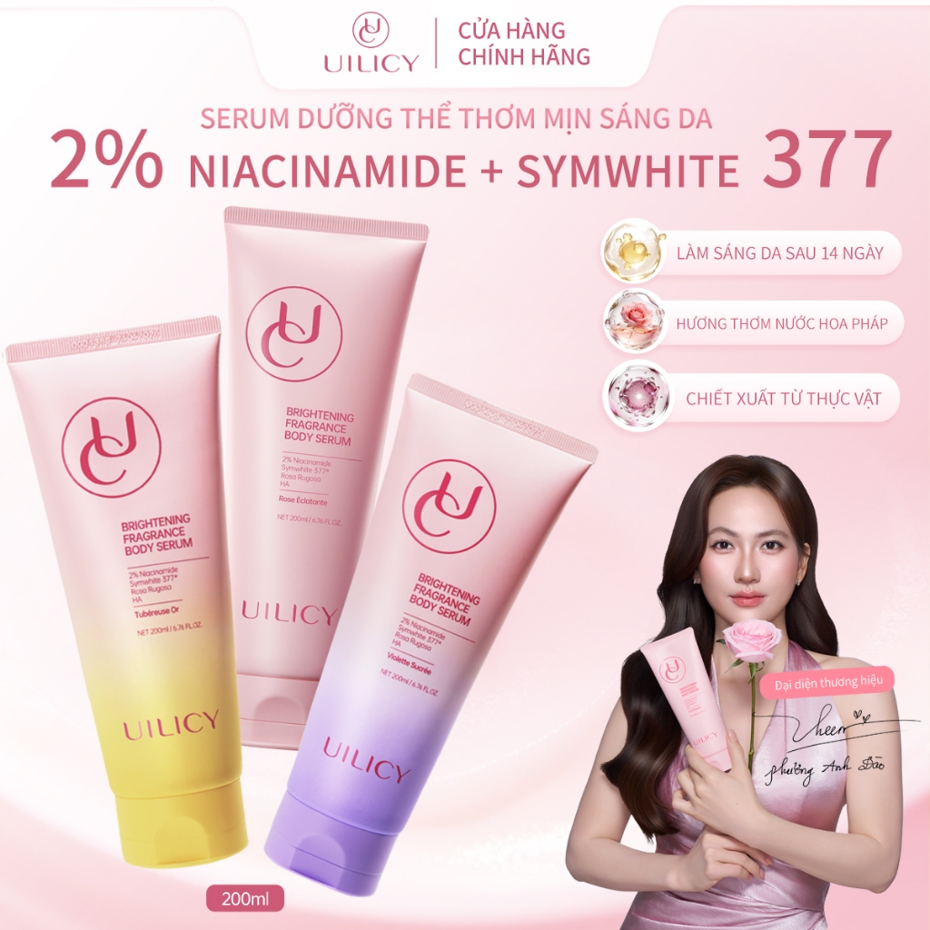 Dưỡng thể dưỡng trắng UILICY 200ml Serum dưỡng thể Làm trắng 2%Niacinamide Symwhite377 Đa dạng hương nước hoa | BigBuy360 - bigbuy360.vn